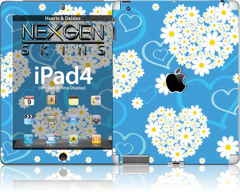 Other Brand Nexgen Skins with 3D effect for iPad 2/3/4 (Hearts and Daisies 3D)