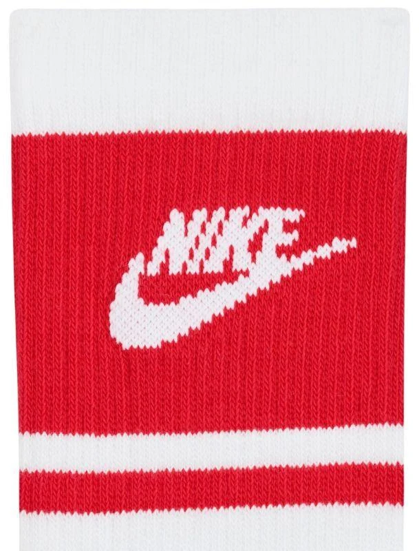 Nike Everyday Elevated Crew kojinės, 3 poros, baltos ir raudonos, IM7949 900