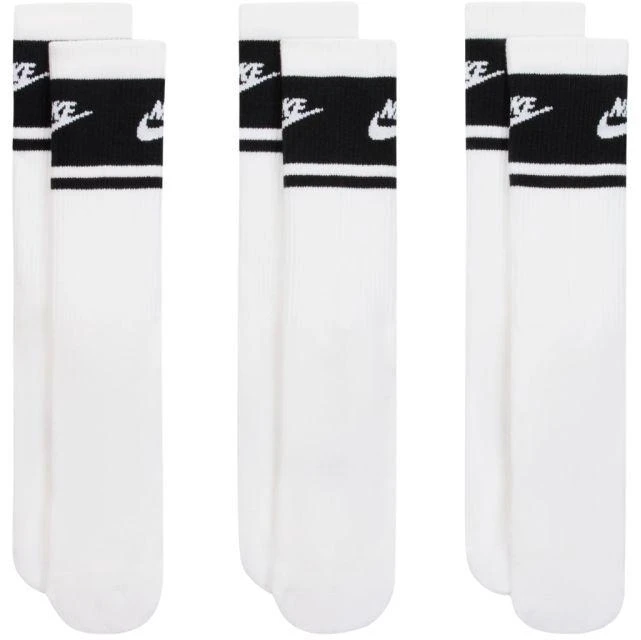 Nike Everyday Elevated ilgos kojinės, 3 poros, baltos ir juodos spalvos, IM7949 901