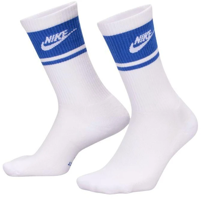 Nike Everyday Elevated ilgos kojinės, 3 poros, baltos ir mėlynos spalvos, IM7949 904