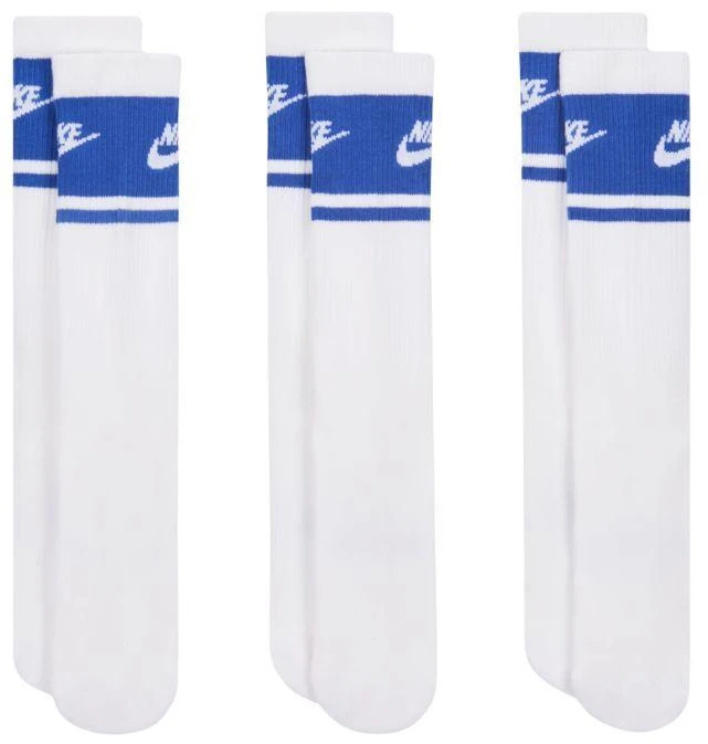 Nike Everyday Elevated ilgos kojinės, 3 poros, baltos ir mėlynos spalvos, IM7949 904