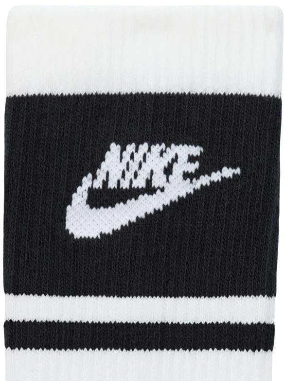 Nike Everyday Elevated ilgos kojinės, 3 poros, baltos ir juodos spalvos, IM7949 901