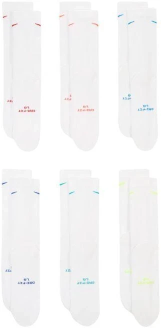 Nike Everyday Elevated kojinės, 6 poros, baltos, HQ8021 906