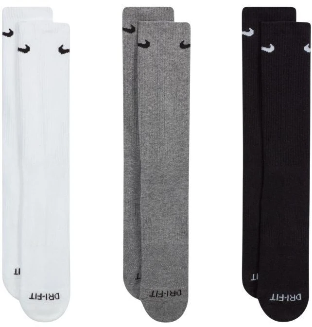 Nike Everyday Plus amortizuojančios kojinės, 3 poros, baltos, pilkos, juodos SX6888 964