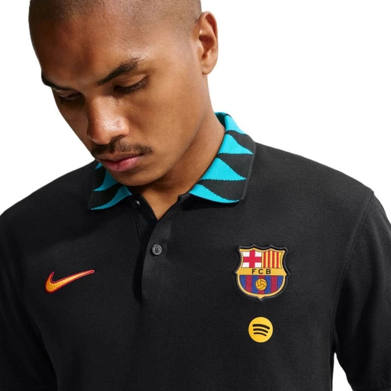 Nike FC Barcelona trečioji polo marškinėlių versija, juodi