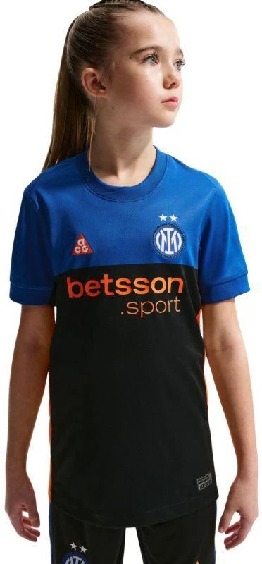 Nike „Inter Milan“ 2026 m. „Stadium SE“ vaikiški marškinėliai, juodos ir mėlynos spalvos, IB3536 413