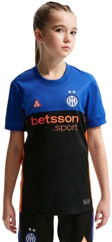 Nike „Inter Milan“ 2026 m. „Stadium SE“ vaikiški marškinėliai, juodos ir mėlynos spalvos, IB3536 413