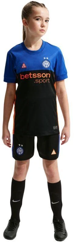 Nike „Inter Milan“ 2026 m. „Stadium SE“ vaikiški marškinėliai, juodos ir mėlynos spalvos, IB3536 413