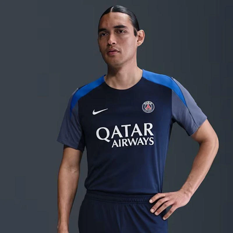 Nike PSG Strike Vyriški marškinėliai Tamsiai Mėlyni HJ7758 411