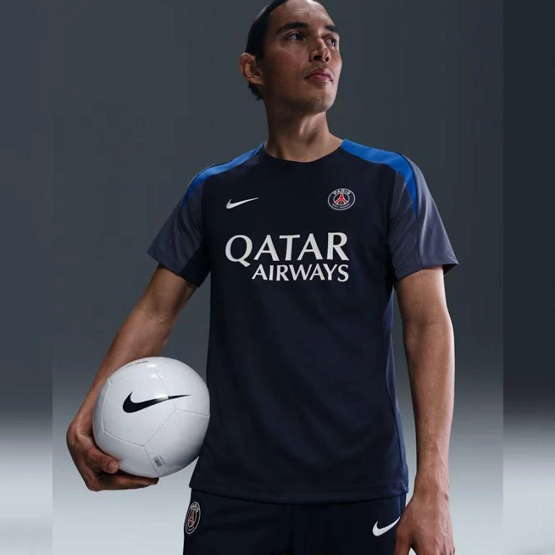 Nike PSG Strike Vyriški marškinėliai Tamsiai Mėlyni HJ7758 411