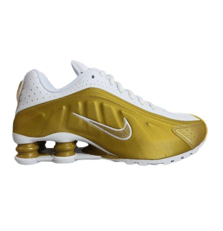 Nike Shox R4 Metalinis auksas Balta (GS) sportbačiai - CW2626-700