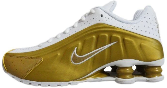 Nike Shox R4 Metalinis auksas Balta (GS) sportbačiai - CW2626-700