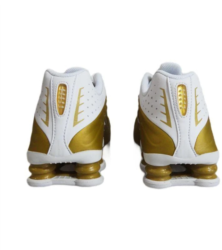 Nike Shox R4 Metalinis auksas Balta (GS) sportbačiai - CW2626-700