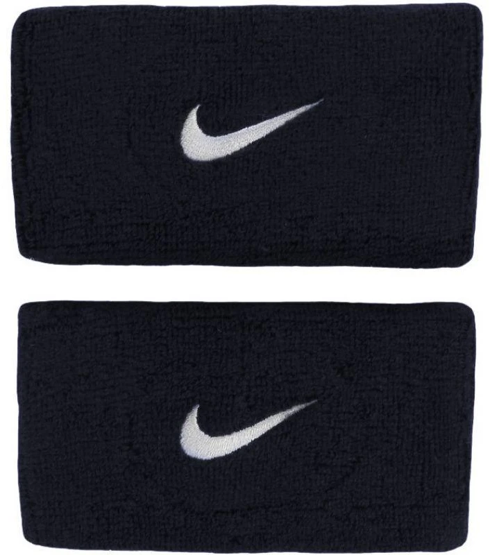 Riešinės sportui plačios Nike Swoosh Doublewide tamsiai mėlynos 2vnt. NN05416