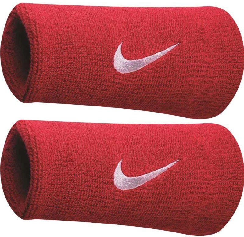 Riešinės sportui plačios Nike Swoosh raudonos 2vnt. NNN05601