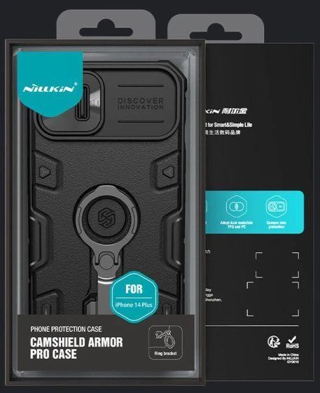 Nillkin CamShield Armor Pro Apple iPhone 14 Plus armored with camera ring stand dėklas telefonui mėlynos spalvos