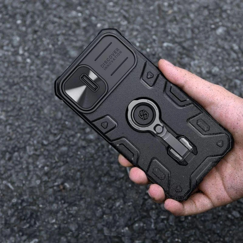 Nillkin CamShield Armor Pro Apple iPhone 14 Plus armored with camera ring stand dėklas telefonui mėlynos spalvos