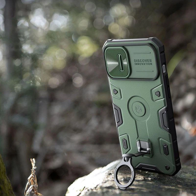 Nillkin CamShield Armor Pro Apple iPhone 14 Plus armored with camera ring stand dėklas telefonui mėlynos spalvos