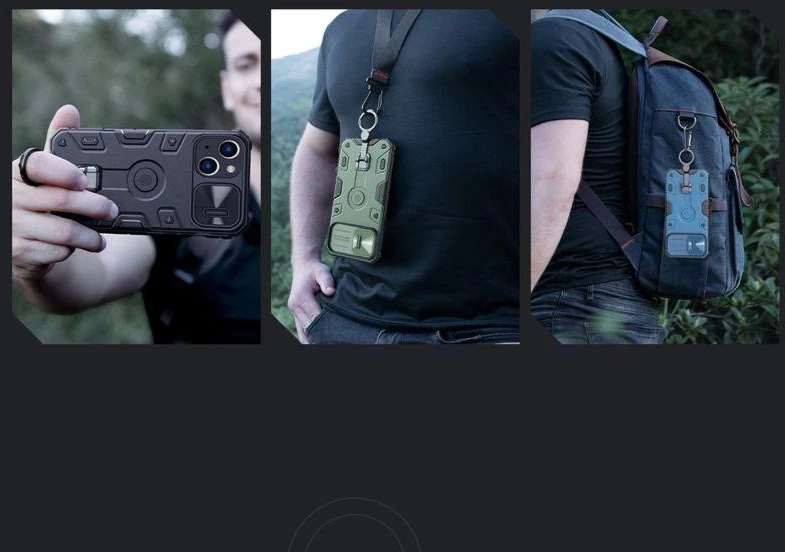 Nillkin CamShield Armor Pro Apple iPhone 14 Plus armored with camera ring stand dėklas telefonui mėlynos spalvos
