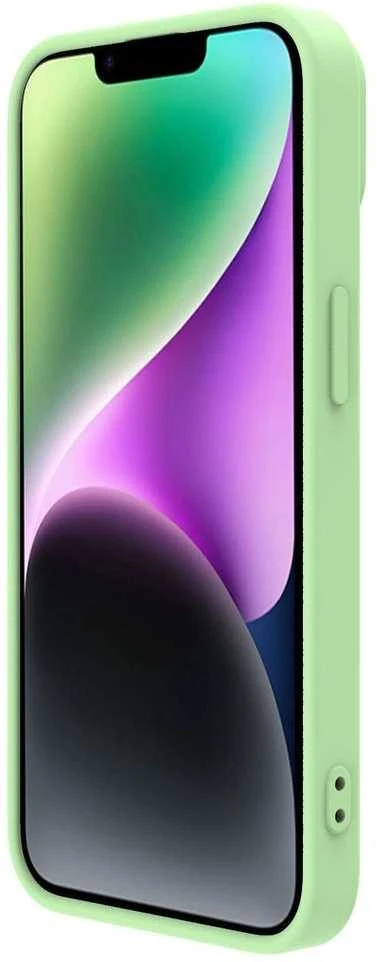 Dėklas Nillkin CamShield Silky Magnetic Silicone Apple iPhone 14 Plus šviesiai žalias