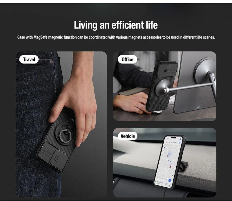 Nillkin CamShield PRO Magnetic Apple iPhone 15 Plus dėklas telefonui mėlynos spalvos
