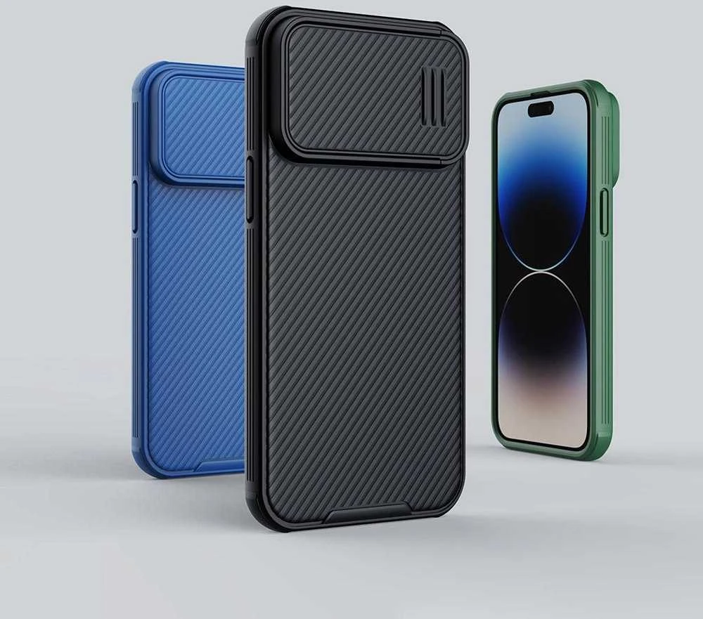 Nillkin CamShield S Apple iPhone 14 Pro Max Armored Camera Protector dėklas telefonui mėlynos spalvos
