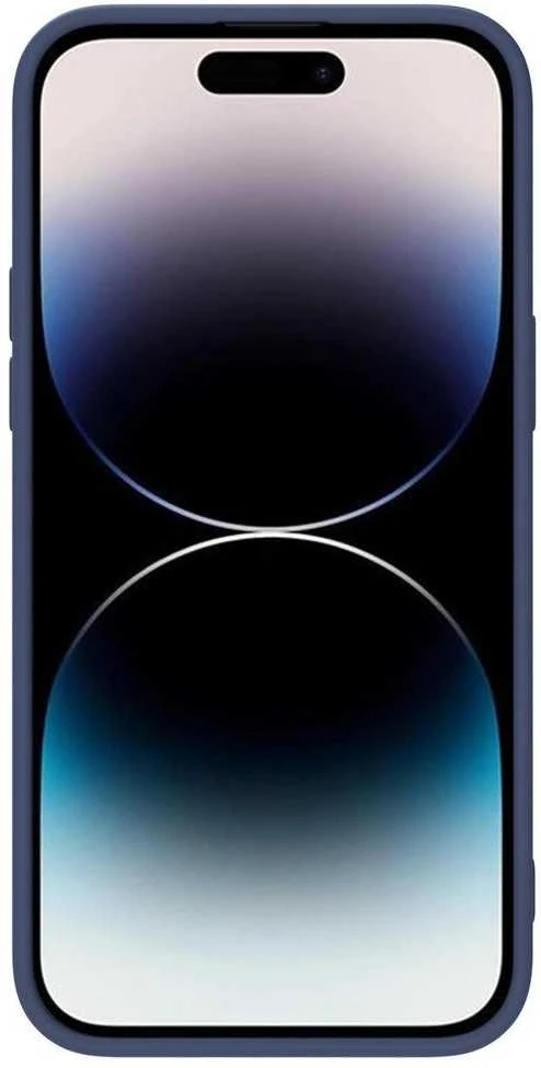 Nillkin CamShield Silky Silikoninis dėklas iPhone 14 Pro Max Silicone Cover with Camera Protector dėklas telefonui mėlynos spalvos