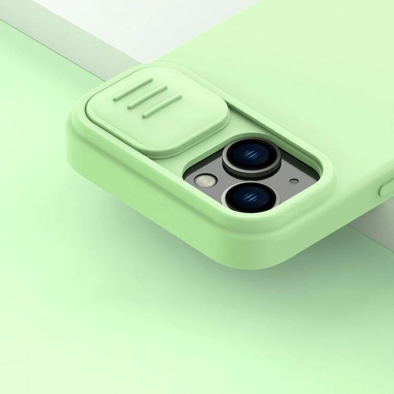 Nillkin CamShield Silky silikoninis Apple iPhone 14 Plus with camera dėklas telefonui žalios spalvos