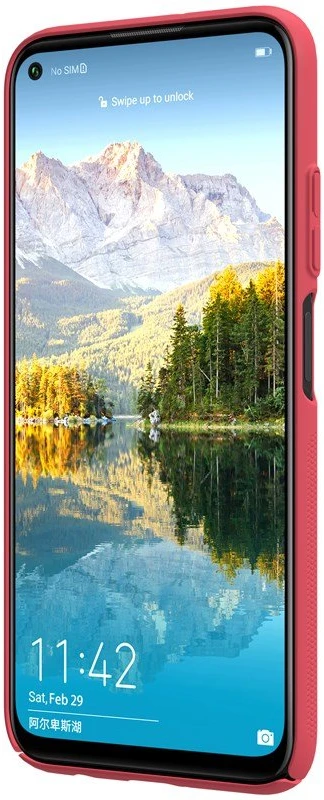 Nillkin Super Frosted Shield - dėklas skirtas Huawei P40 Lite / Nova 7i / Nova 6 SE Bright Raudona
