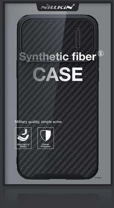 Nillkin Synthetic Fiber S Apple iPhone 14 Pro with camera, dėklas telefonui juodos spalvos