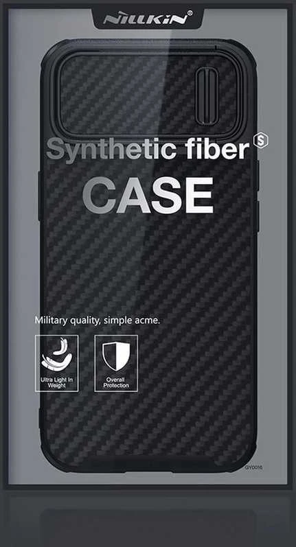 Nillkin Synthetic Fiber S Apple iPhone 14 with camera, dėklas telefonui juodos spalvos
