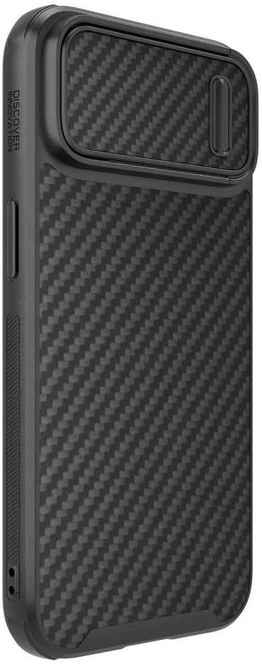 Nillkin Synthetic Fiber S Apple iPhone 14 with camera, dėklas telefonui juodos spalvos