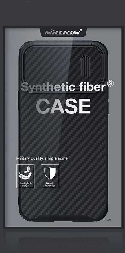 Nillkin Synthetic Fiber S Apple iPhone 14 Pro Max with camera, dėklas telefonui juodos spalvos