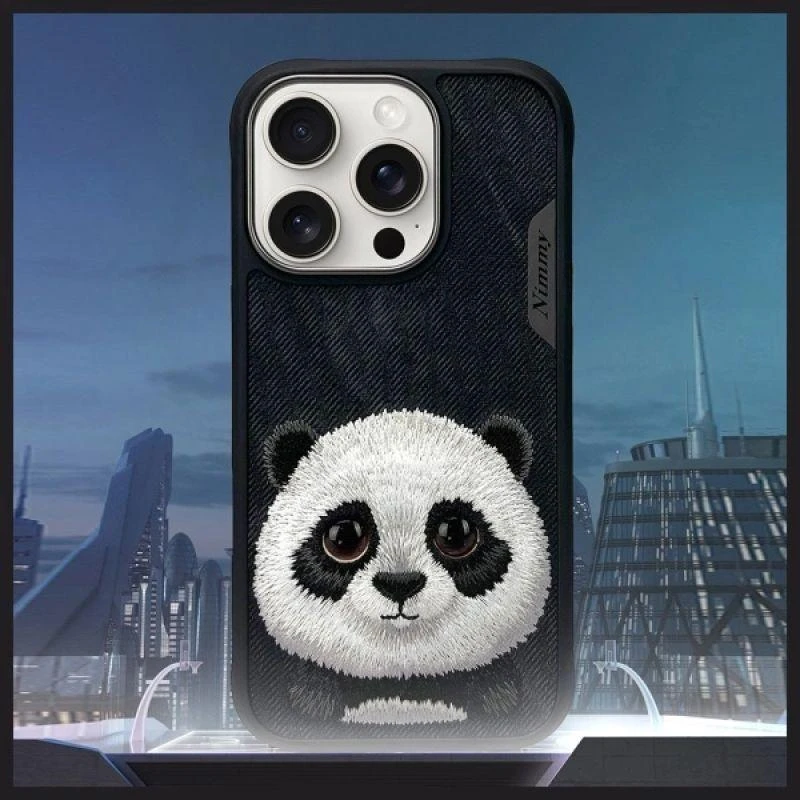 Nimmy Apple iPhone 16 Pro Max 6.9" dėklas telefonui juodos spalvos Big Eyed Pet 2.0 Panda