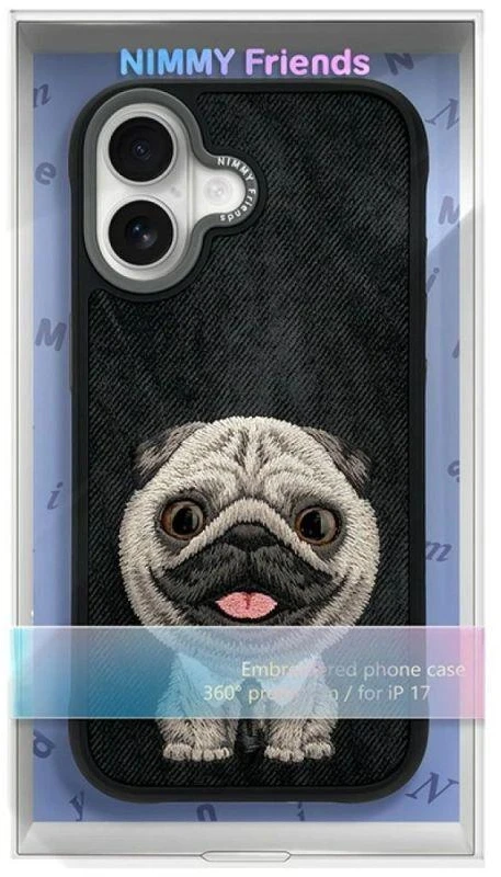 Nimmy Big Eyed Pet 2.0 Šuns dėklas iPhone 17 - Juodas