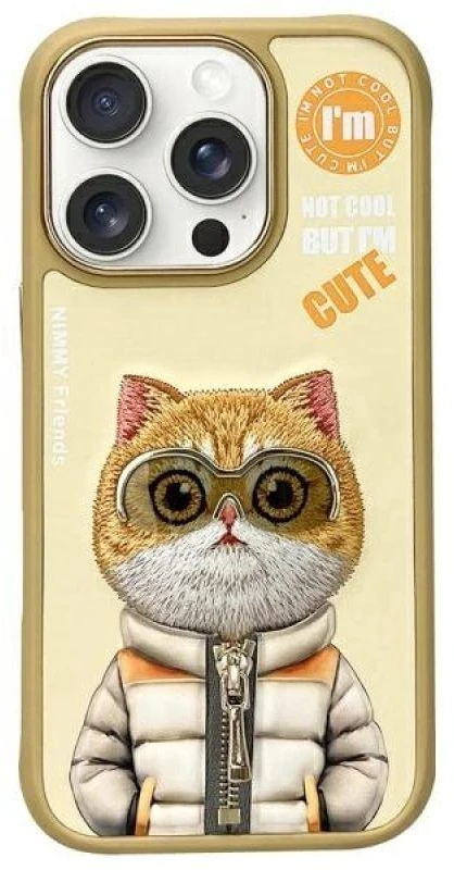 Nimmy Apple iPhone 16 Pro 6.3″ dėklas telefonui haki spalvos Cool&Cute 2.0 Cat