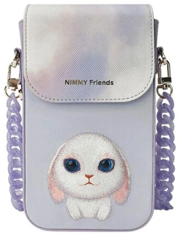 Dėklas Nimmy torebka na telefon violetinės spalvos Big Eyed Pet 2.0 Rabbit