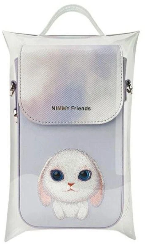 Dėklas Nimmy torebka na telefon violetinės spalvos Big Eyed Pet 2.0 Rabbit