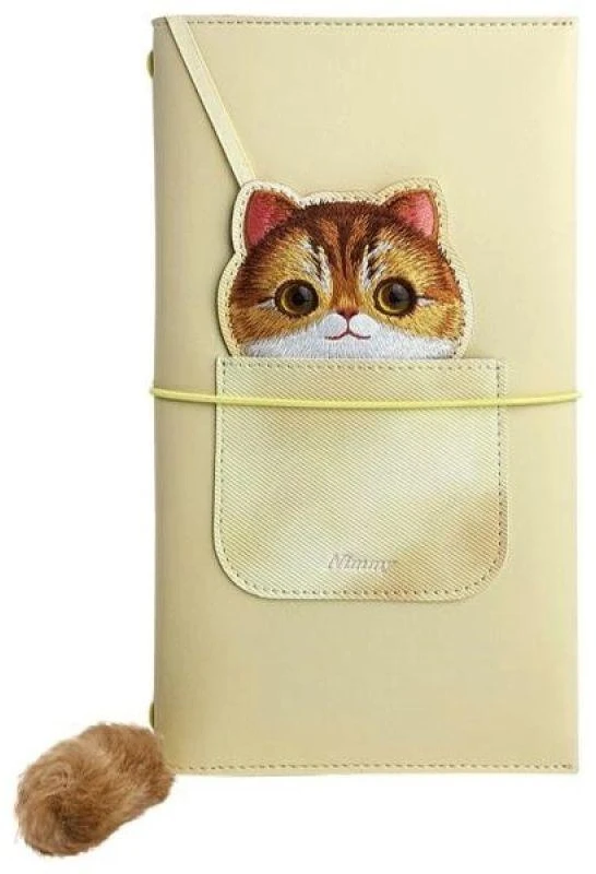 Nimmy rinkinys 2in1 užrašų knygelė + rašiklis haki spalvos Big Eyed Pet 2.0 Cat