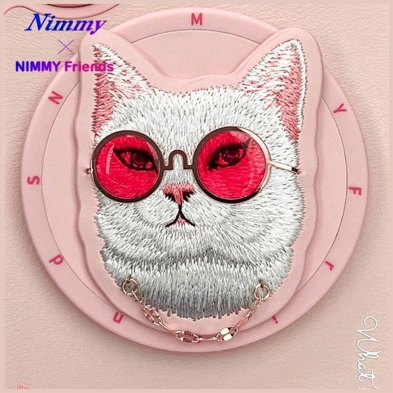 Dėklas Nimmy Glasses Cool Cat MagSafe Apple iPhone 16 rožinės spalvos