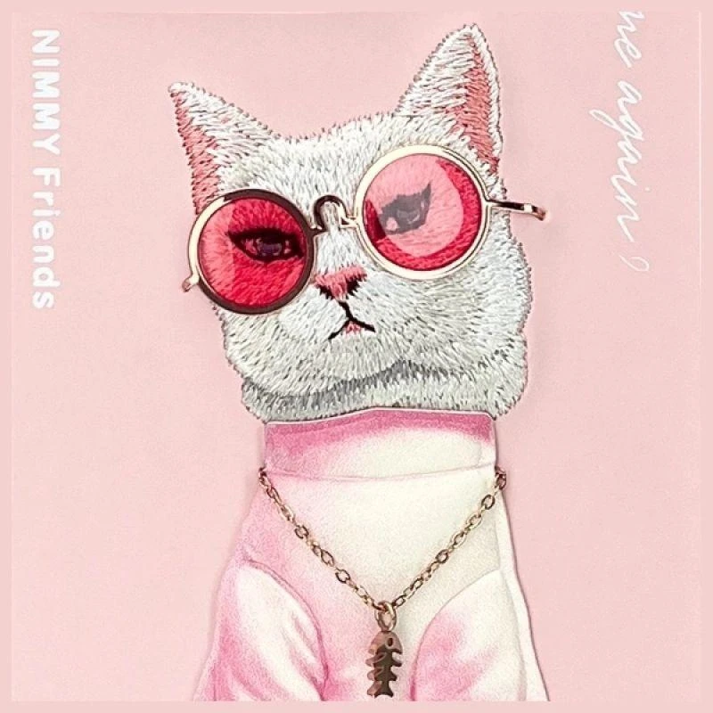 Nimmy dėklas Apple iPhone 16 Pro Max 6.9″ pink Glasses Cool Cat