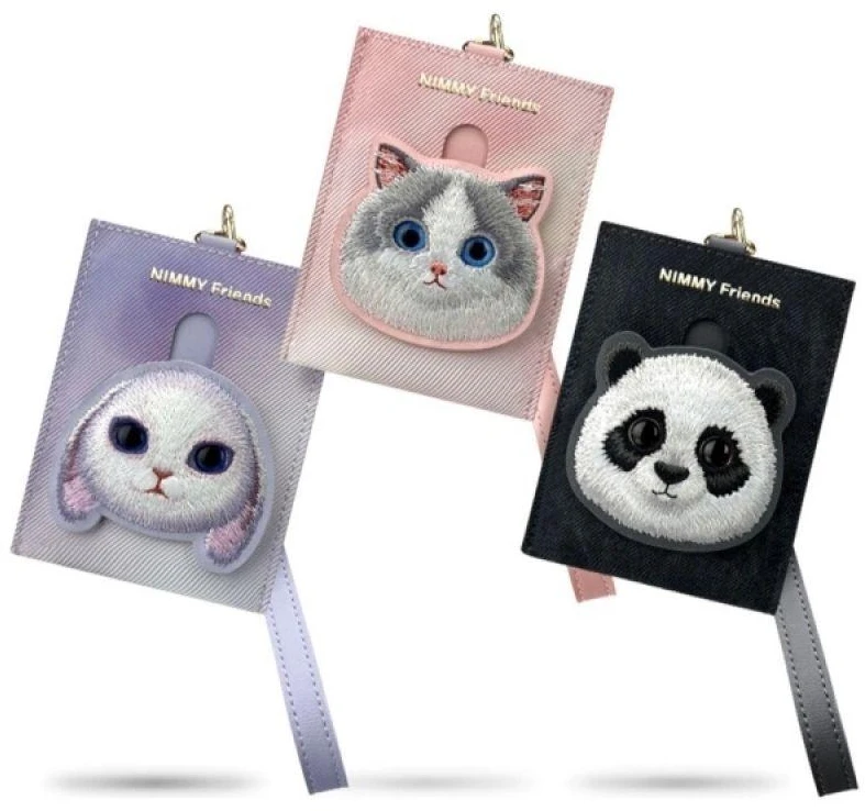 Dėklas Nimmy card wallet rožinės spalvos Big Eyed Pet 2.0 Cat