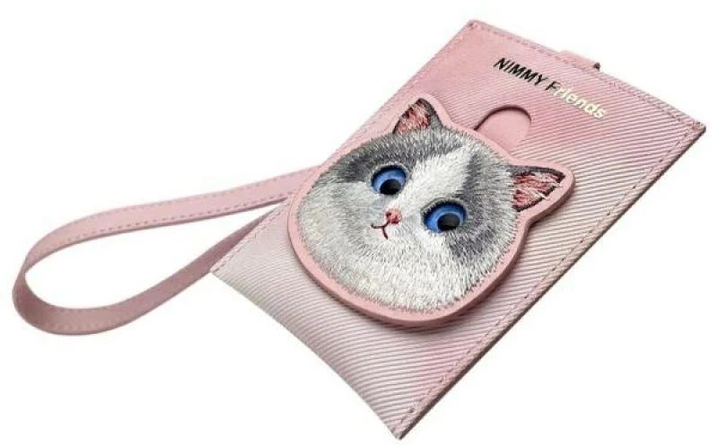 Dėklas Nimmy card wallet rožinės spalvos Big Eyed Pet 2.0 Cat