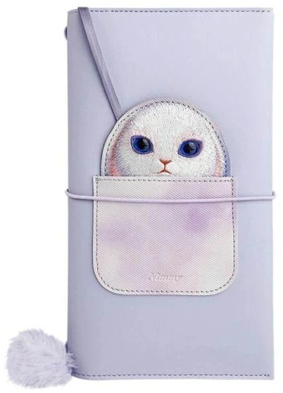Nimmy rinkinys 2in1 užrašų knygelė + rašiklis violetinės spalvos Big Eyed Pet 2.0 Rabbit