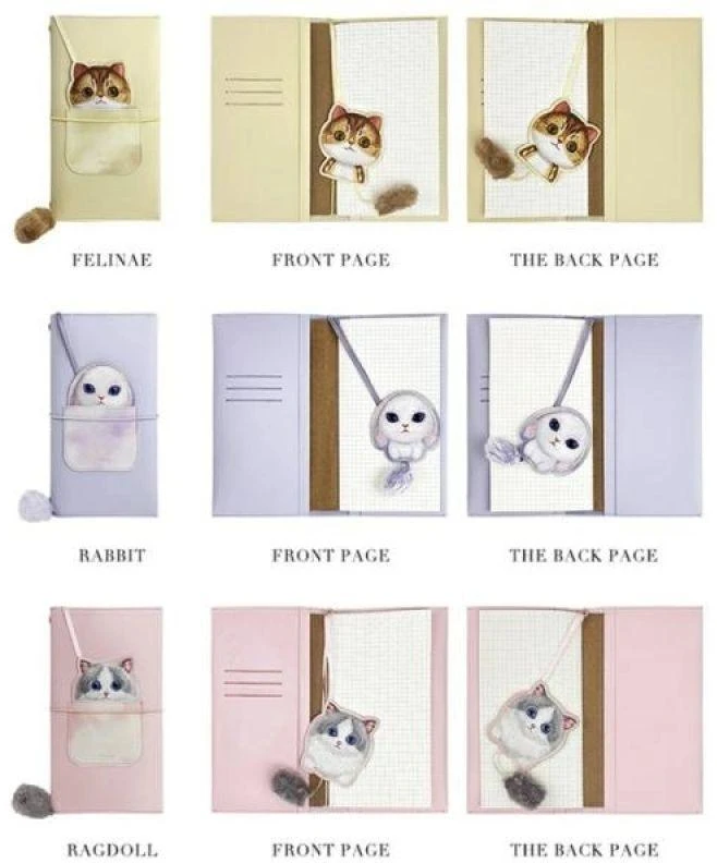 Nimmy rinkinys 2in1 užrašų knygelė + rašiklis violetinės spalvos Big Eyed Pet 2.0 Rabbit