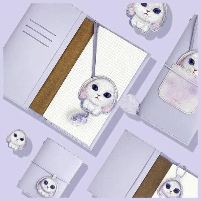 Nimmy rinkinys 2in1 užrašų knygelė + rašiklis violetinės spalvos Big Eyed Pet 2.0 Rabbit