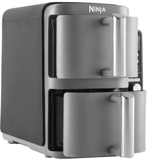 Karšto oro gruzdintuvė Ninja Double Stack XL, 2 lygių, 9,5 l, SL400EU, Tamsiai pilka