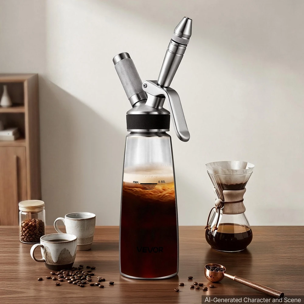 Nitro šalto plikymo kavos aparatas VEVOR SCW-500S, 0,5 l