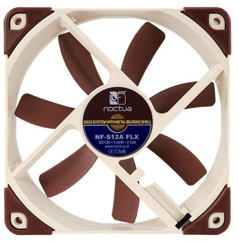 Noctua NF-S12A FLX Kompiuterio dėklas Fan 12 cm rusvai gelsvas, Brown
