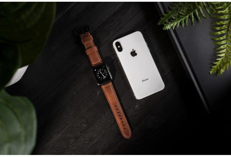 Nomad Išmaniojo laikrodžio Apple odinis dirželis, Rudos spalvos, 42/44mm
